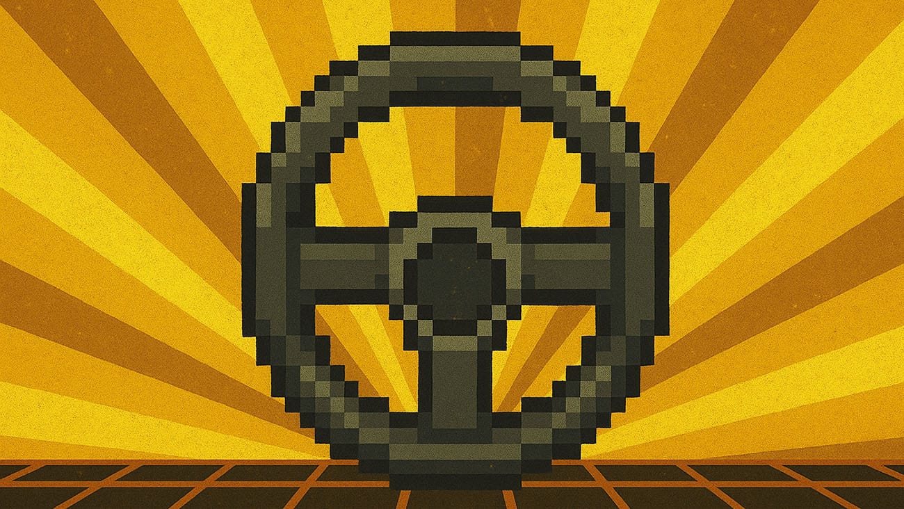 What was the first video game to use a steering wheel?