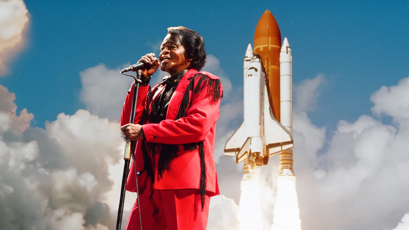 Which James Brown song did NASA include on a wake-up playlist for astronauts?