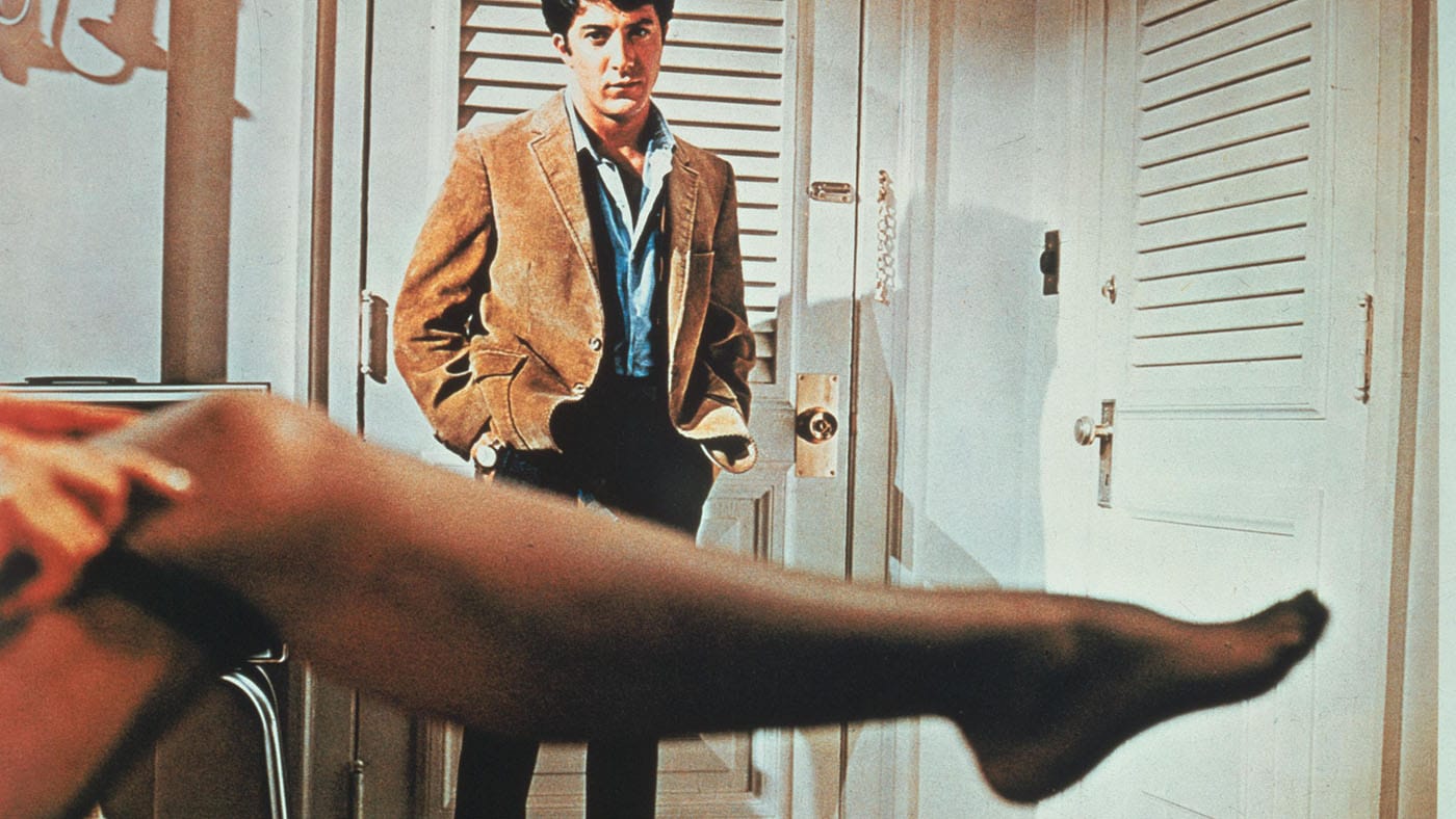 Whose leg is on the poster of "The Graduate"?